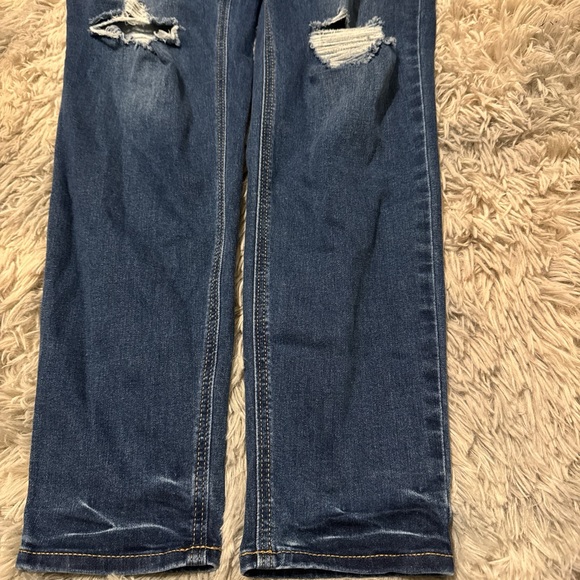 Old Navy Women's Distressed Skinny Jeans - Dark Blue - Picture 3 of 5